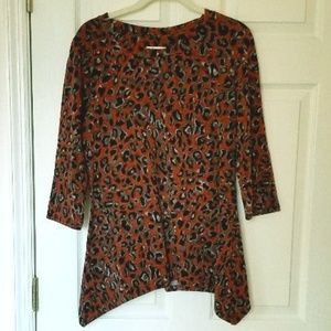 Denim and Co. Animal Print Top (S)